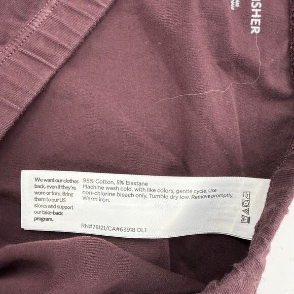 EILEEN FISHER Woman CottonJersey Knit Easy Legging Size XS Wine Cropped Pant - Picture 5 of 8